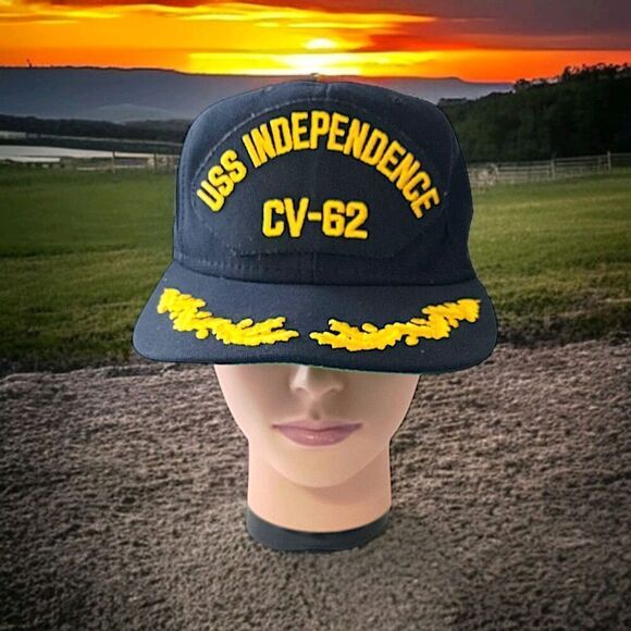 USS Independence Snapback Hat CV 62 US Navy Scrambled Eggs Vintage USA Made - Picture 11 of 15